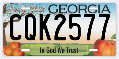 GA license plate CQK2577