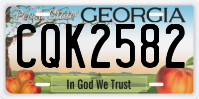GA license plate CQK2582