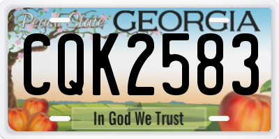 GA license plate CQK2583