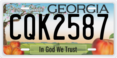 GA license plate CQK2587