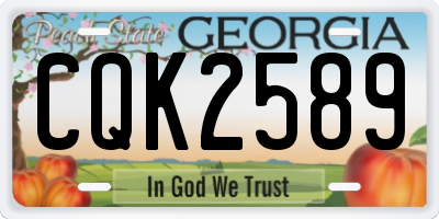 GA license plate CQK2589