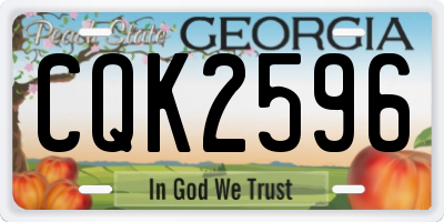 GA license plate CQK2596