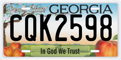 GA license plate CQK2598