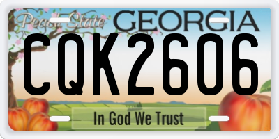 GA license plate CQK2606