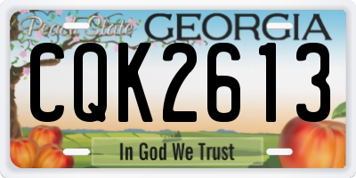GA license plate CQK2613