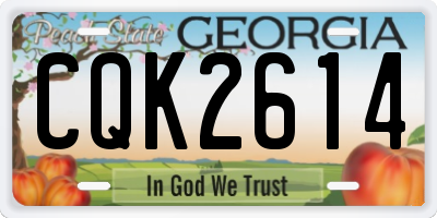 GA license plate CQK2614