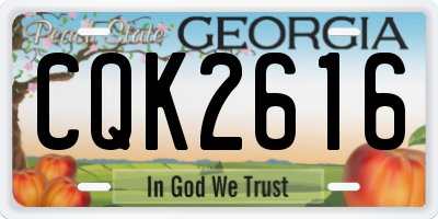GA license plate CQK2616
