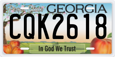 GA license plate CQK2618