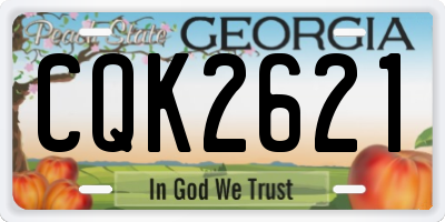 GA license plate CQK2621