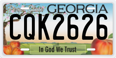 GA license plate CQK2626