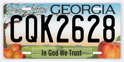 GA license plate CQK2628