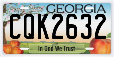 GA license plate CQK2632
