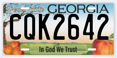 GA license plate CQK2642