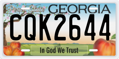 GA license plate CQK2644