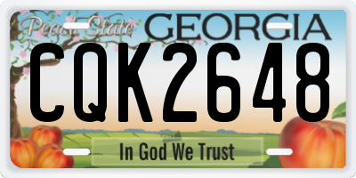 GA license plate CQK2648