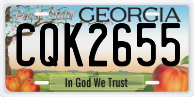 GA license plate CQK2655