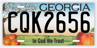 GA license plate CQK2656
