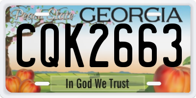 GA license plate CQK2663