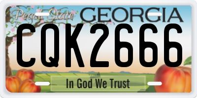 GA license plate CQK2666