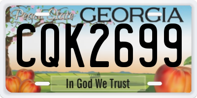 GA license plate CQK2699