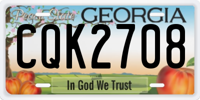 GA license plate CQK2708
