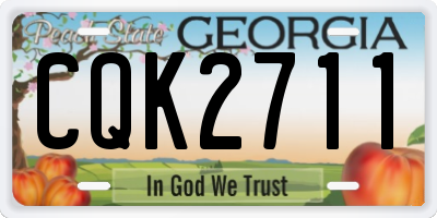 GA license plate CQK2711