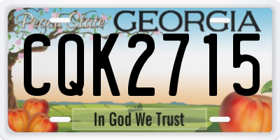 GA license plate CQK2715