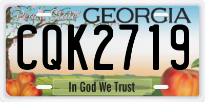GA license plate CQK2719