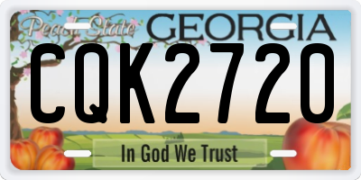 GA license plate CQK2720