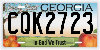 GA license plate CQK2723
