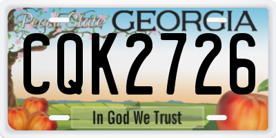 GA license plate CQK2726