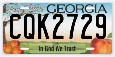 GA license plate CQK2729
