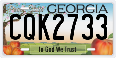 GA license plate CQK2733