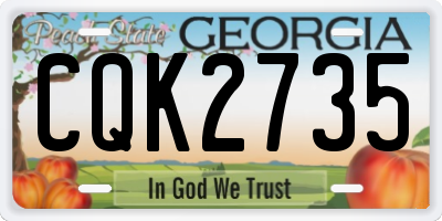 GA license plate CQK2735