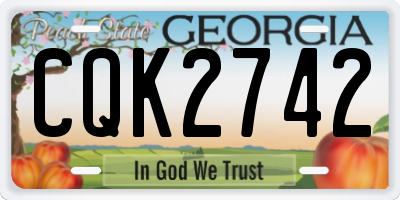 GA license plate CQK2742