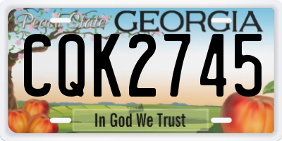 GA license plate CQK2745