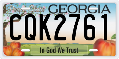 GA license plate CQK2761
