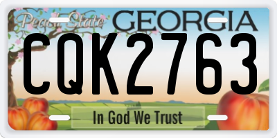 GA license plate CQK2763