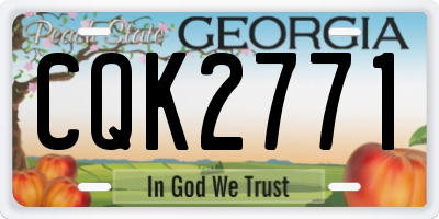 GA license plate CQK2771