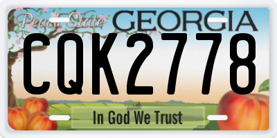 GA license plate CQK2778