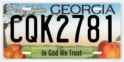 GA license plate CQK2781