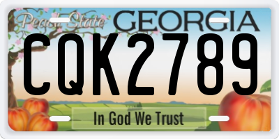 GA license plate CQK2789
