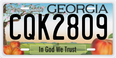 GA license plate CQK2809