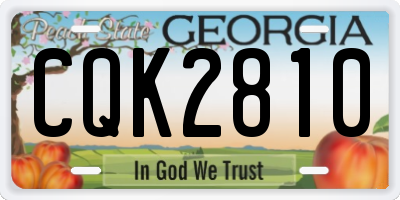 GA license plate CQK2810