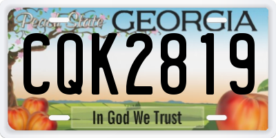GA license plate CQK2819