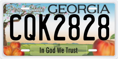 GA license plate CQK2828
