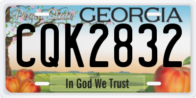 GA license plate CQK2832