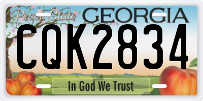 GA license plate CQK2834
