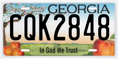 GA license plate CQK2848