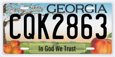 GA license plate CQK2863